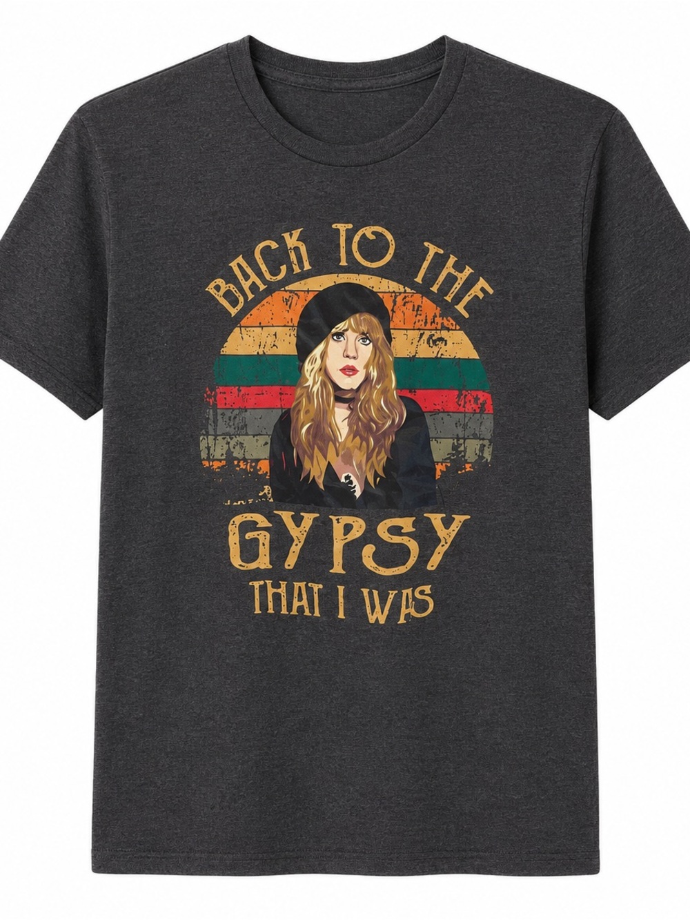 Vintage-Inspired Graphic Tee‎ in Charcoal